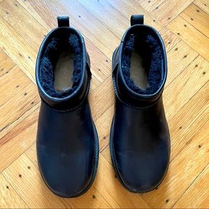 Ultra mini leather sheepskin boots